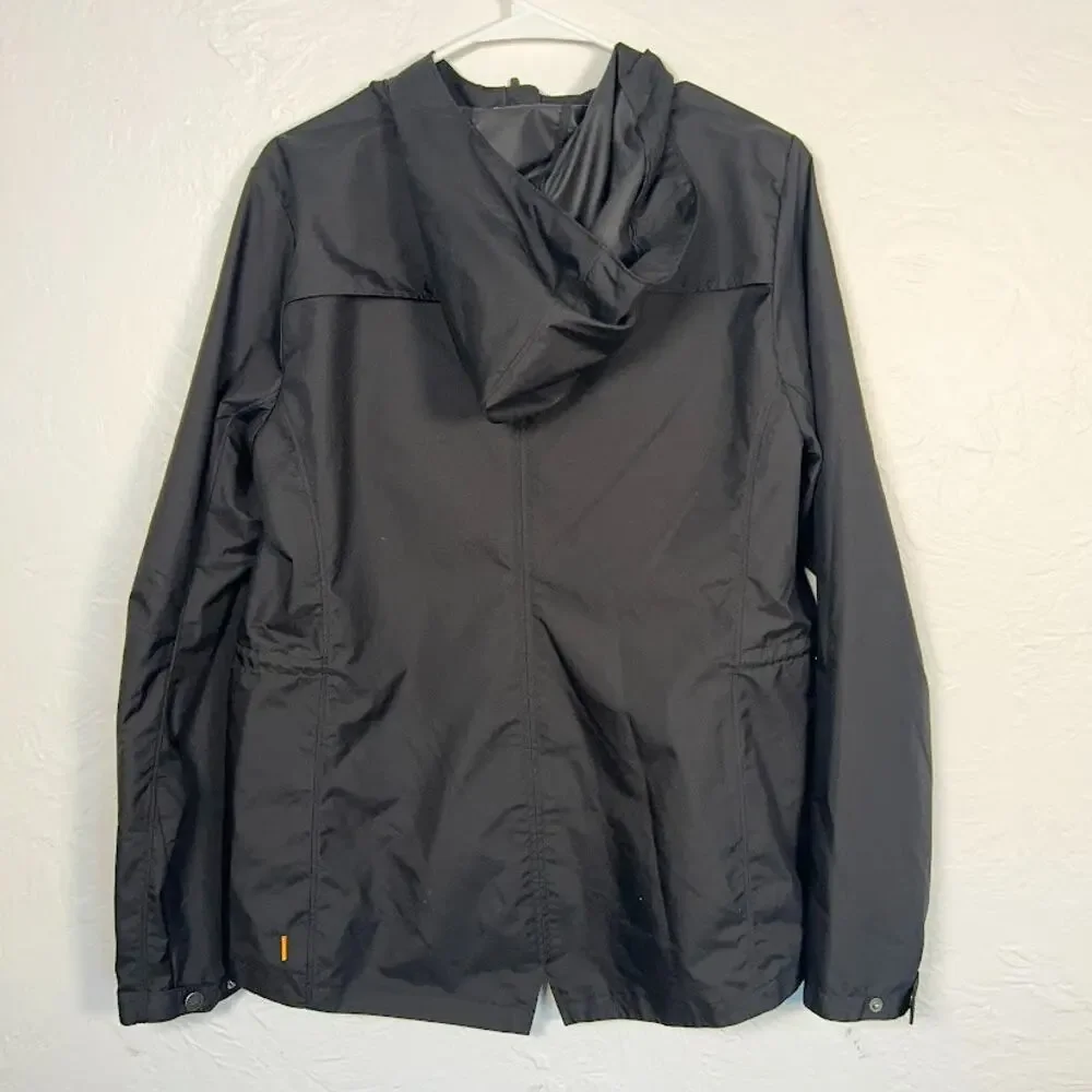 Lucy Packable Hooded Jacket Black Lightweight Windbreaker L Outdoors Active - Picture 3 of 12
